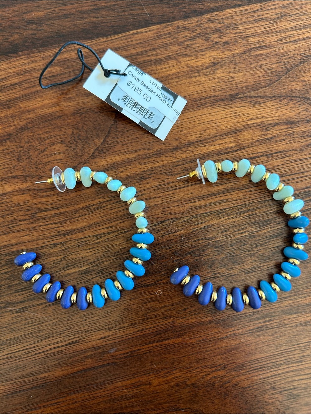 Lele Sadoughi Candy Beaded Large Hoop Earrings